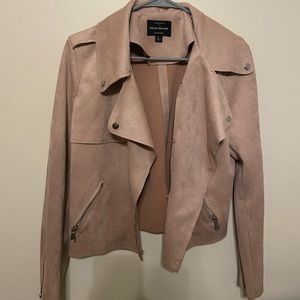 Dusty pink velvet jacket with attachable/detachable fur lining